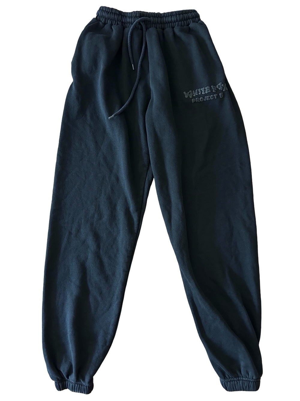White Fox Project 5 Joggers Sweatpants Black Drawstring Women's XS